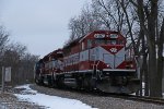 WAMX 4197 on an eastbound grain train that tied down here last night